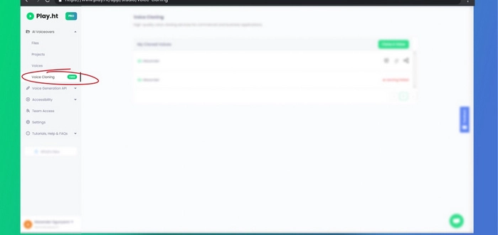 PlayHT AI Voice Cloning