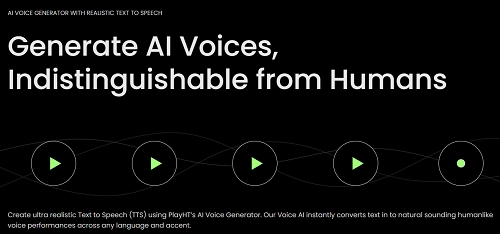 PlayHT Video Game AI Voice Generators