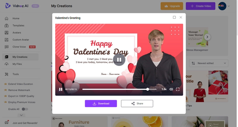 Poem Love Video Generated by Vidnoz AI