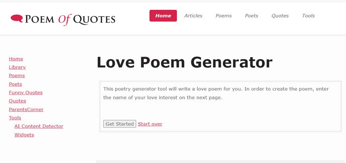 Poem of Quotes Love Poem Generator