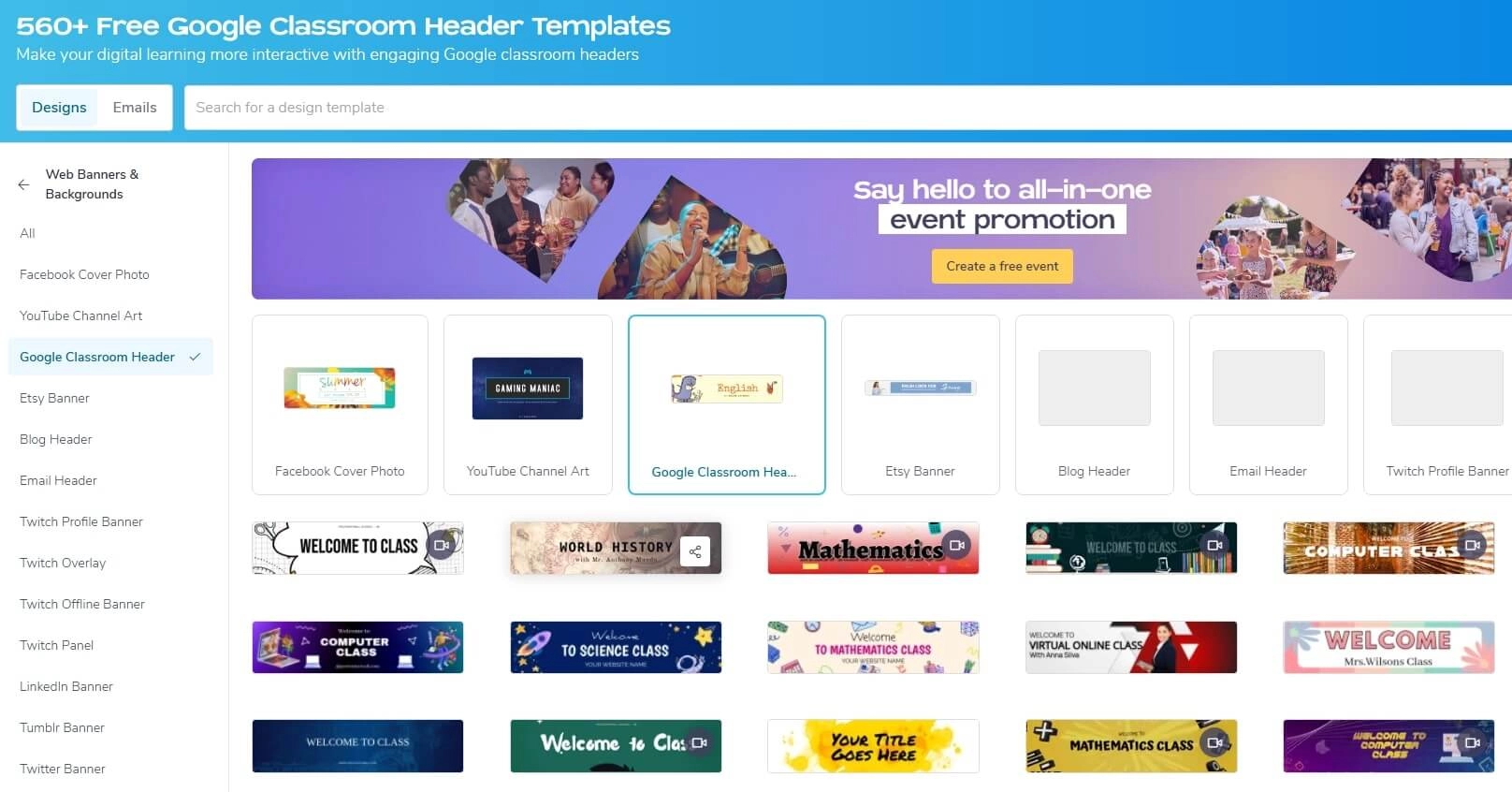 Postermywall Google Classroom Images for Banner