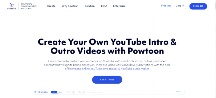 Powtoon YouTube Intro and Outro Maker