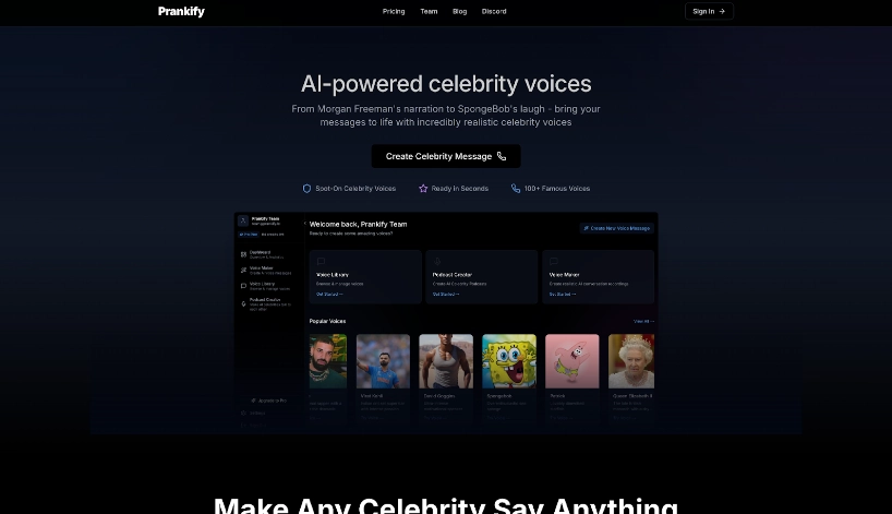 Prankify AI - Make AI Prank Calls With Famous Celebrities Voices