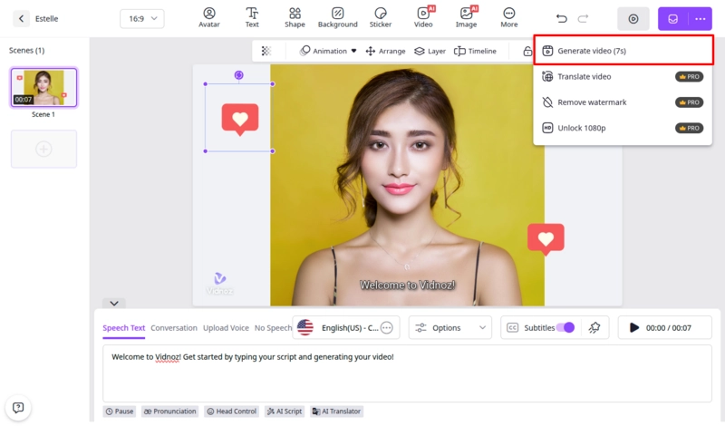 Preview and Export AI Avatar Video Content