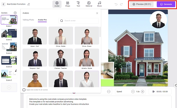 Preview and Generate the Real Estate Listing Video