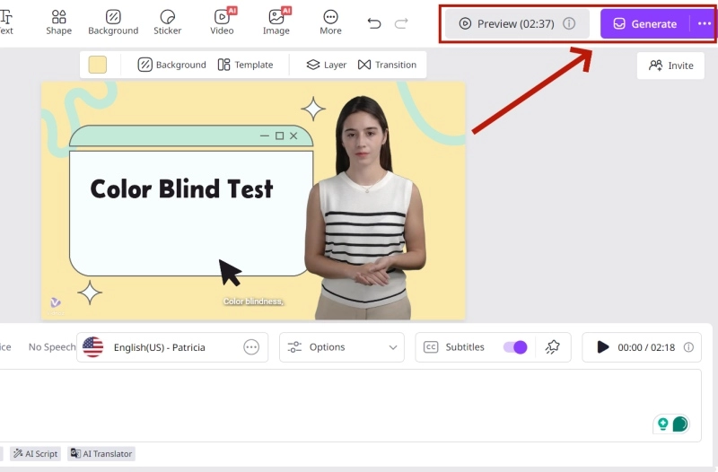Preview and Generate the Video