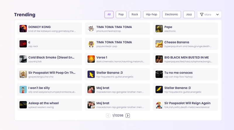 Preview the Trending Music