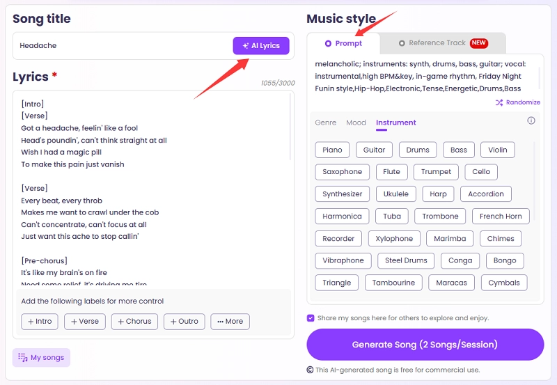 Prompt to Create FNF Songs-1
