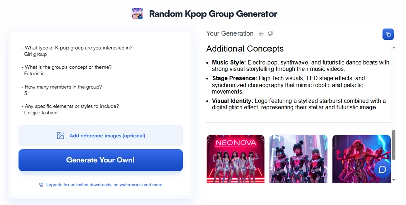 Random Kpop Group Generator