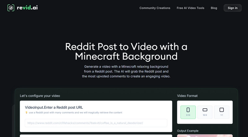 Reddit to Video Revid AI