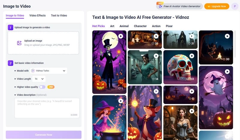 Reddit to Video Vidnoz AI Image to Video