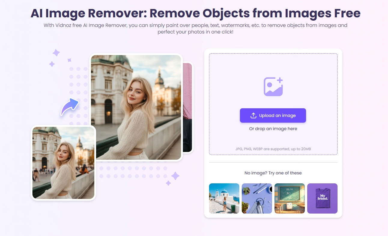 Remove Stamp Tool - Vidnoz AI Image Remover