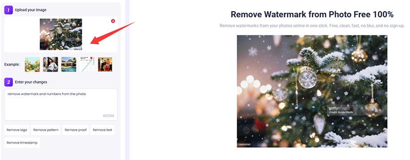 Remove Watermark from Getty Images via AI Prompt Step 1