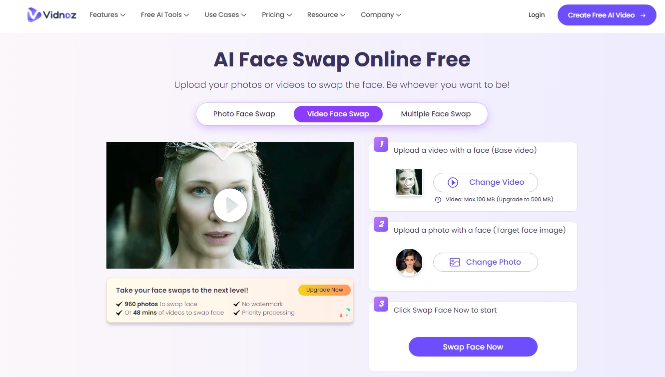 Replace Face in Video Online Free AI