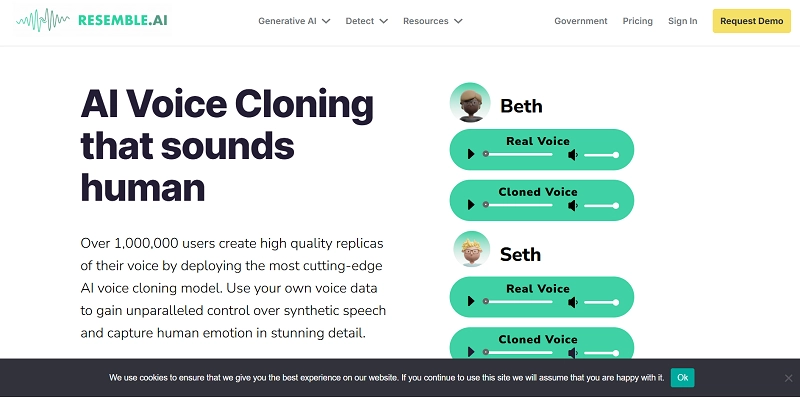 Resemble.AI Zero Shot Voice Cloning Online