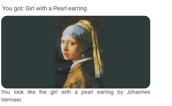 Result by Taking the Quiz About What Painting I Look Like