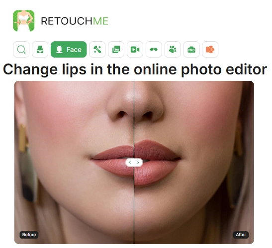 RetouchMe Add Lip Filler Filter to Your Selfies