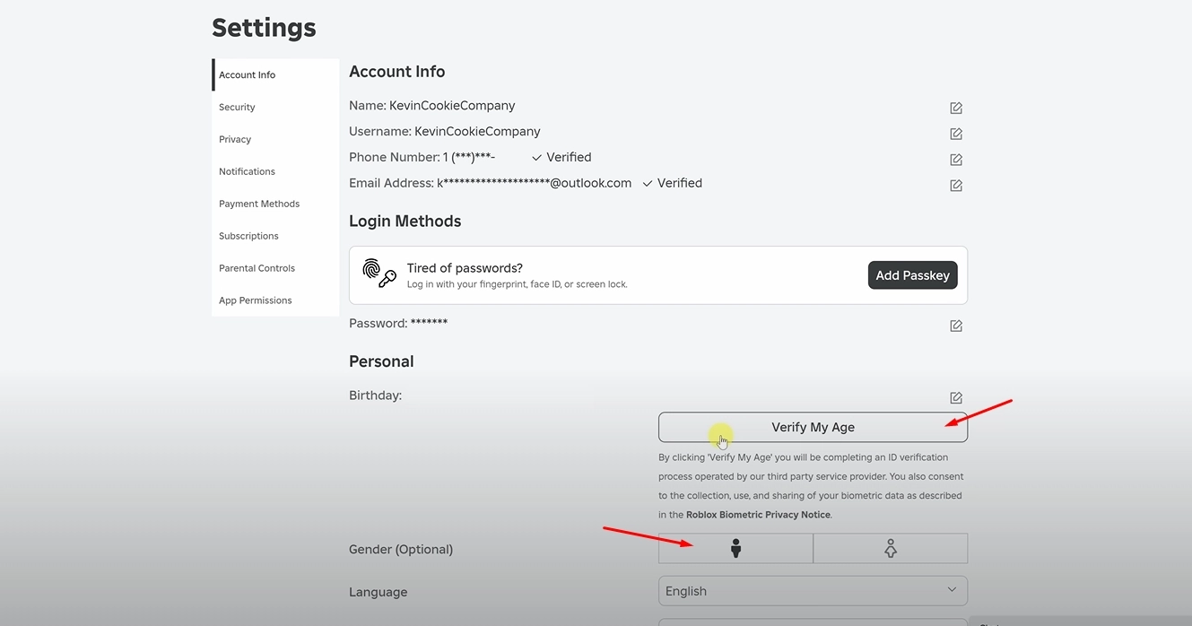 Roblox - Login Your Account Verfiy Age