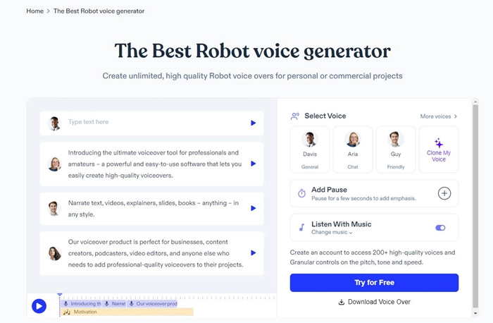 Robotic AI Voice Changer Speechify