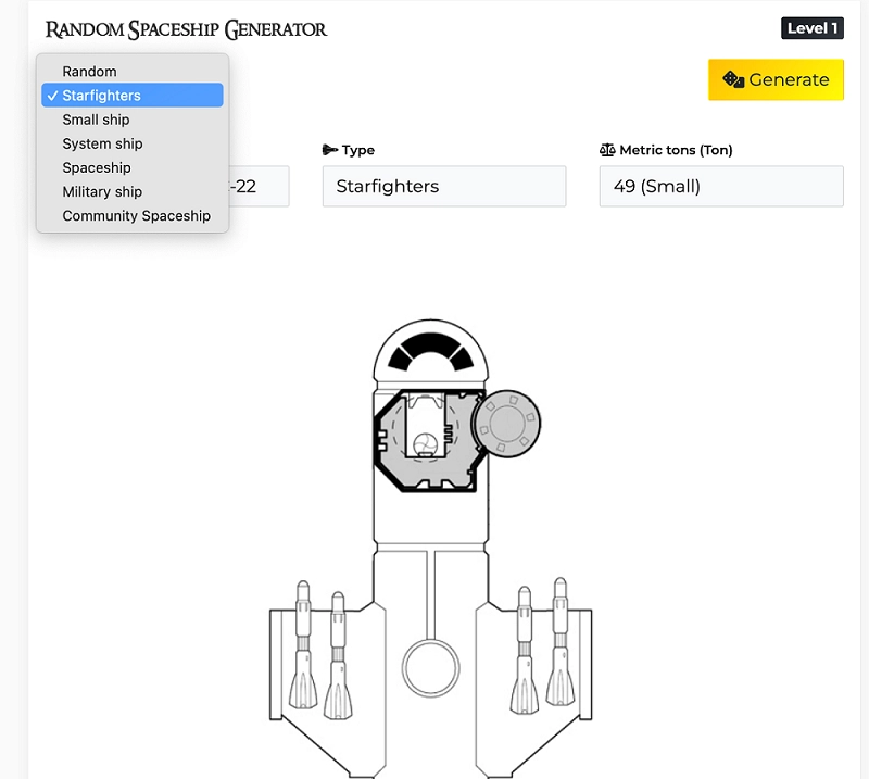 Role Random Spaceship Generator