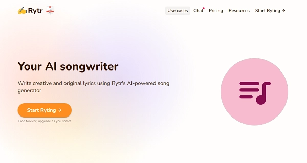 AI Lyrics Generator - Rytr