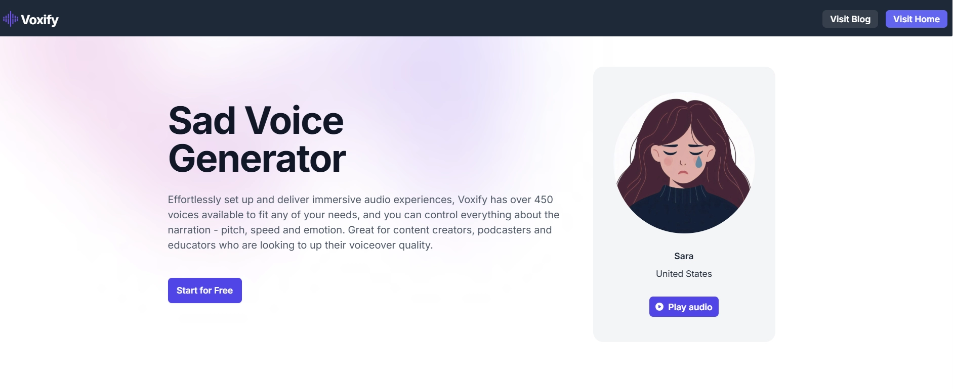 Sad Voice AI Generator Free