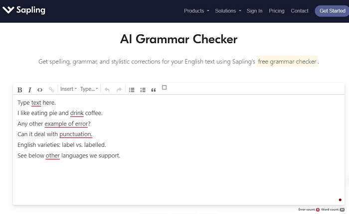 Sampling Free AI Grammar Checker