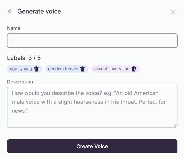 Save Voice for Voice Design