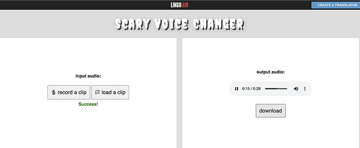 Scary Voice Changer LingoJam Download Audio