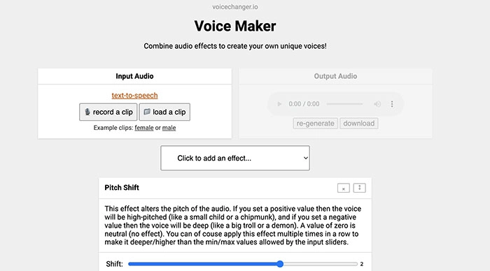 Scary Voice Changer Online Input Audio