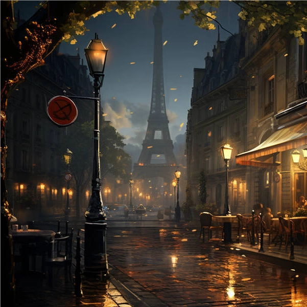 Scenic View of the Eiffel Tower at Night