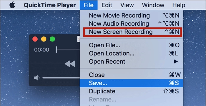 QuickTime Screen Recorder Built in MacOS