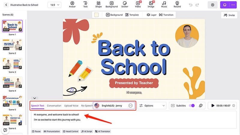 Script to Subtitles in Vidnoz Subtitle Generator No Watermark