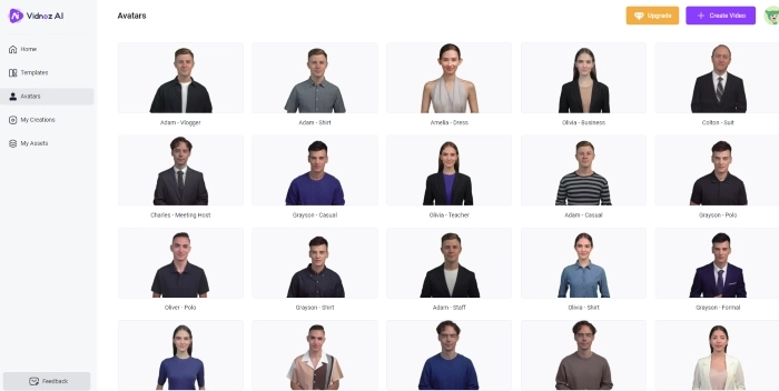 Select a Male Avatar to Create Male AI Videos