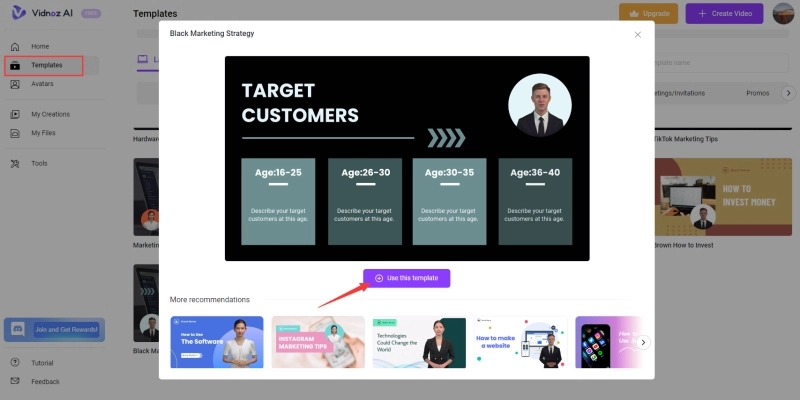 Select a Template for Graph Charts