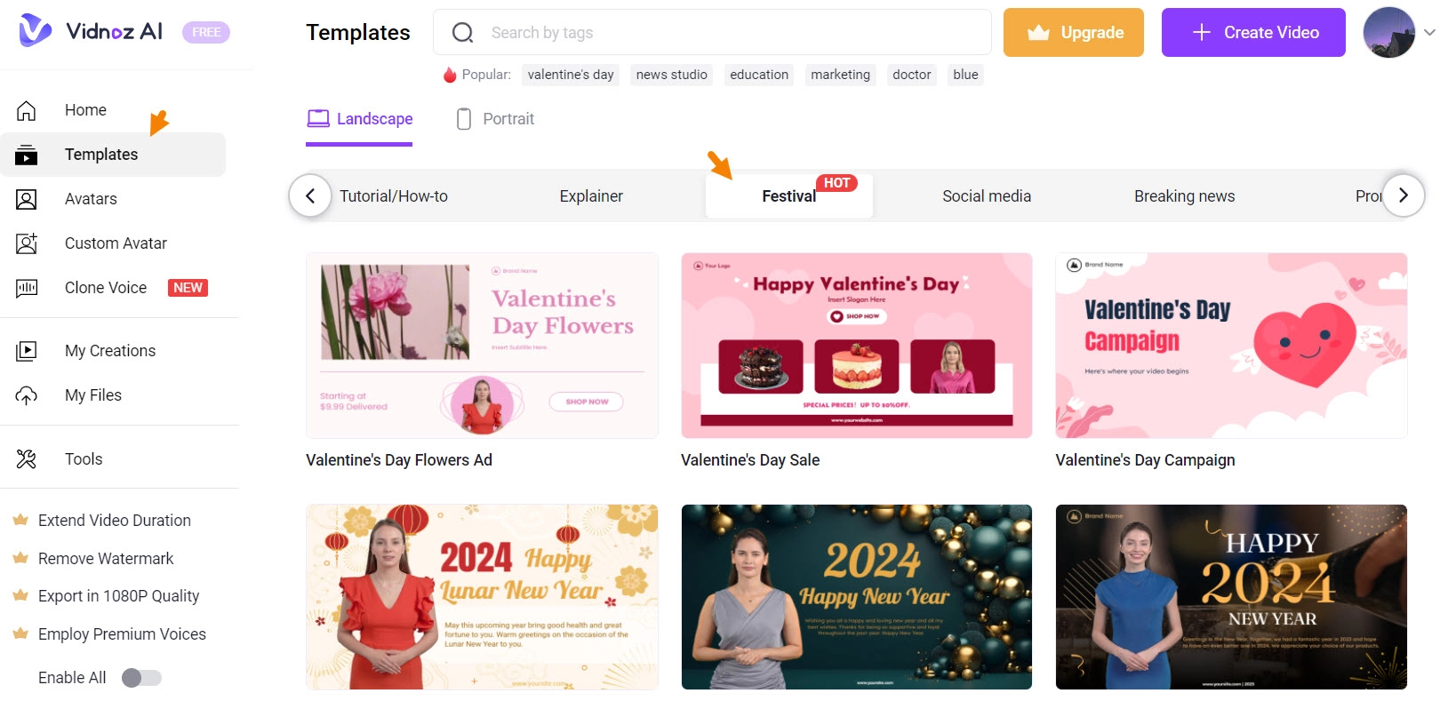 Select a Valentine's Day Template for Poem Video Creation