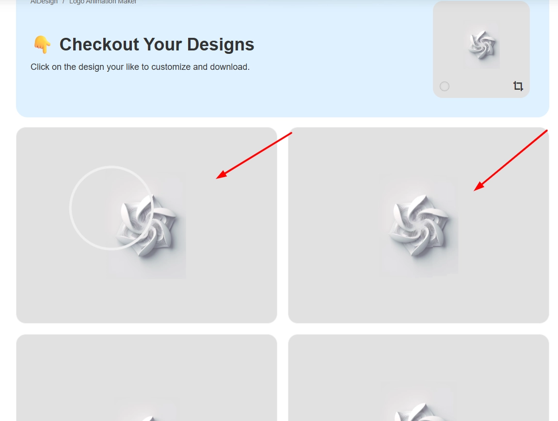 Select AI Animation Effects in LogoAI