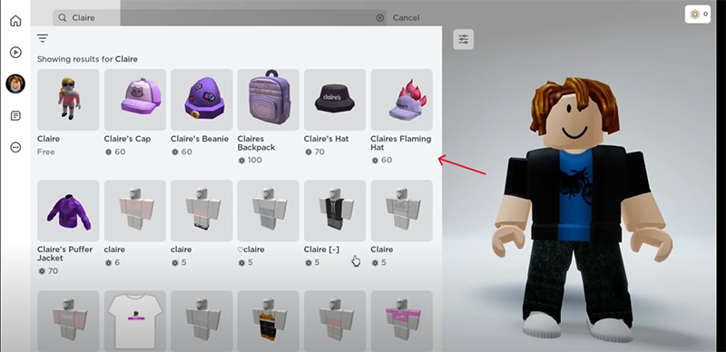 Select an Avatar from the Avatar Editor