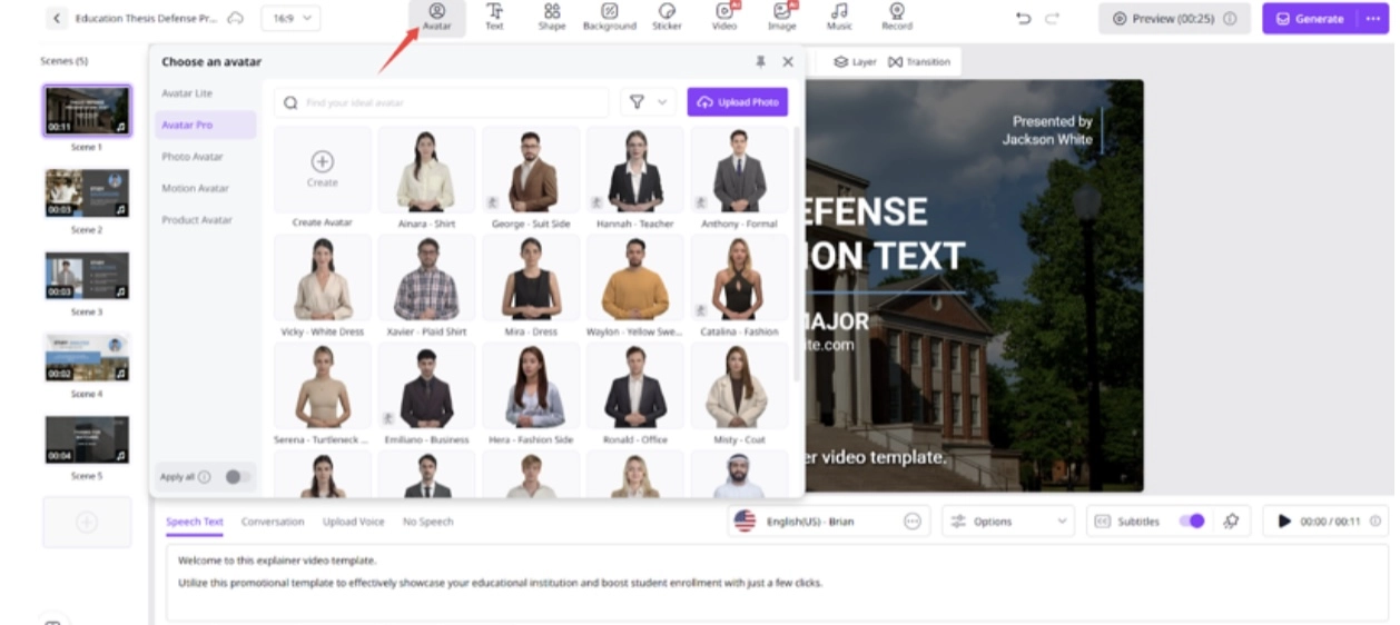 Select An Avatar From The Options