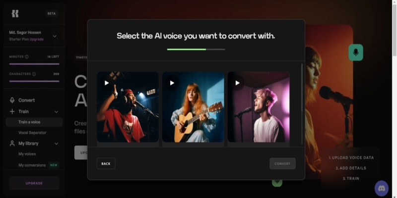Select Celebrity Voice Kits AI
