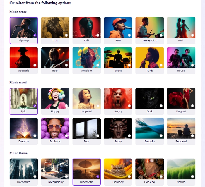 Select Cheer Music Type