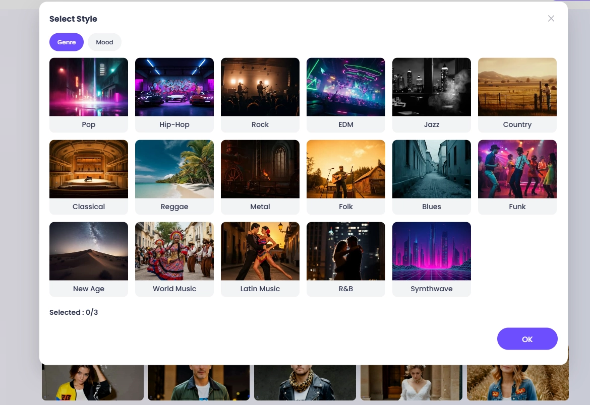 Select Humming Music Style