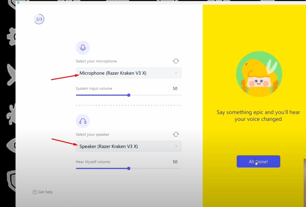 Select Microphone Settings