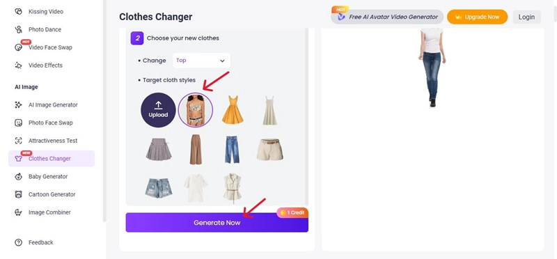 Select the Clothes and Download the Image