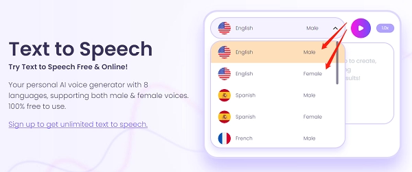 Choose Language and Voice Type