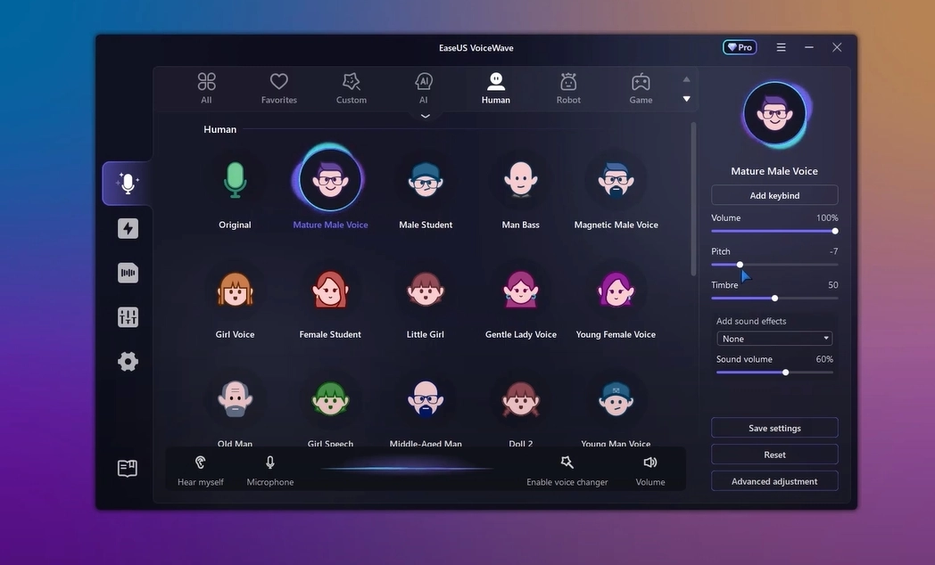 Select the Voice and Start Changing it