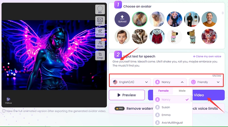 Set Parameters for the Talking Cyberpunk Avatar