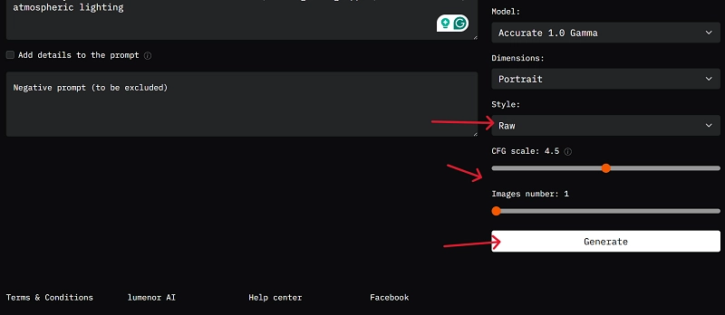 Set the Necessary Settings and Click Generate
