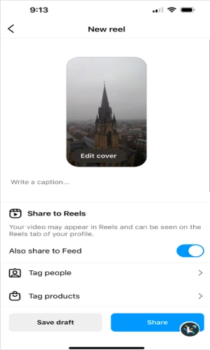 Share Videos for Instagram Reels