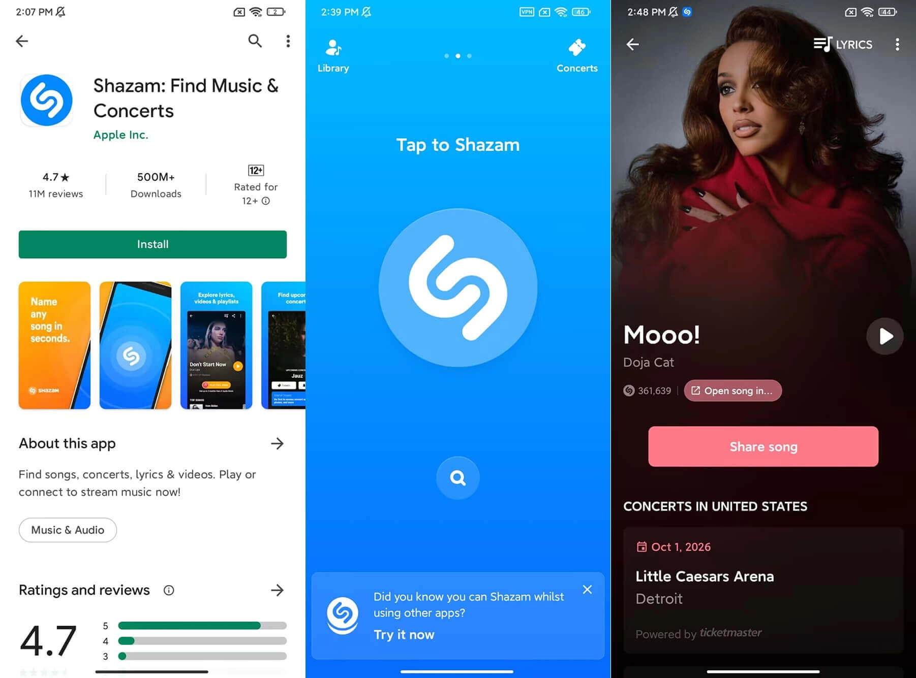 Shazam Find Song from Video on Android